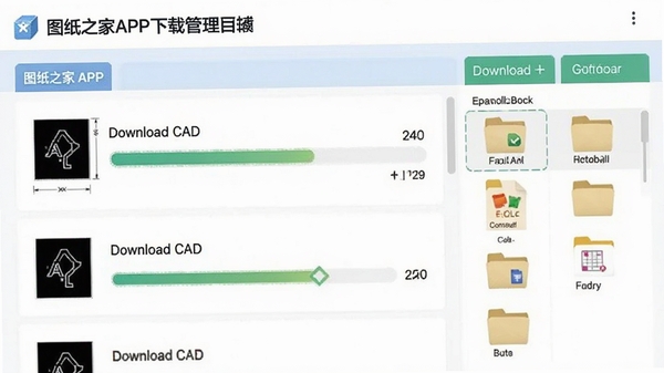 ͼֽ֮��APP���ع���ҳ�棬��ʾ���CADͼֽ�ļ����ؽ�����������ɵı����ļ��з��࣬ͻ�����߹��������
