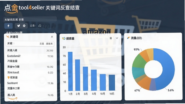 ���tool4seller�ؼ��ʷ�����ҳ�棬չʾ�ؼ����б�����������״ͼ������ռ�ȱ�ͼ������������ѷ���ﳵͼ��