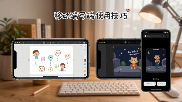����д�ֱ��ƶ���ʹ�ü���չʾ���ֻ���Ļ��ʾ�����༭ģʽ��ҹ��ģʽ�л����棬����Ϊ���ʵľӼҰ칫����