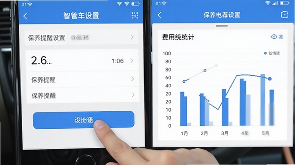�ǹܳ�APP���ֻ��ϵĲ��������ͼ��չʾ������������ҳ��ͷ���ͳ��ͼ����������ֱ�ۣ�������ɫ����ɫ���û����ڵ�����ð�ť