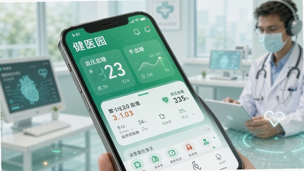 ��ҽ԰APP������չʾ�����������Ǳ��̣�ѪѹѪ�Ǽ�¼��Ƭ��������ɫ���������ֻ�����չʾ���Ƽ�����ҽ�ƽ�����Χ���