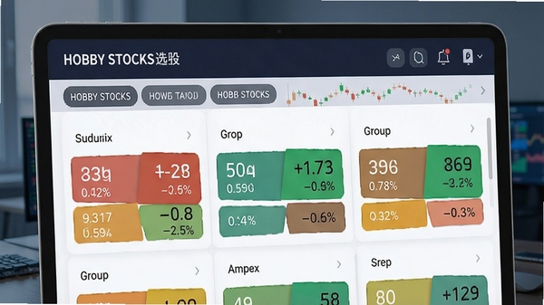 HOBBY STOCKS��ѡ�ɷ���������棬չʾ��������ǩ���Ʊ�ǵ�ɫ�飬�ִ�����App���