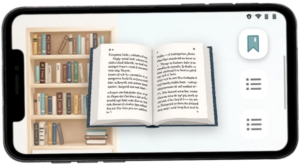Epub�������Ķ�����׿�ֻ��Ķ�����չʾ��һ���򿪵ĵ�������������Ļ���룬��Χ������ܡ���ǩ��Ŀ¼ͼ�꣬����Լ����