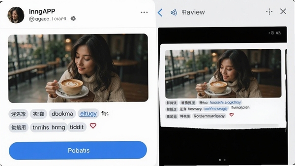 ����APP��̬����ҳ�棬�û����ڱ༭ͼ�����ݲ����ӻ����ǩ��������ʾ������ť��Ԥ��Ч��