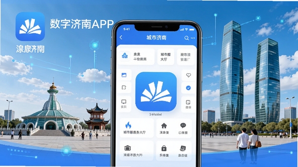 ���ּ���APP�ٷ�����ͼ���ֻ���Ļչʾ���з���������棬����Ϊ���ϵر꽨��Ȫ�ǹ㳡���̵����ģ�������ƣ��Ƽ�����������Ϣ�ںϣ���ɫ��Ϊ��ɫ�Ͱ�ɫ������չʾAPPͼ�������