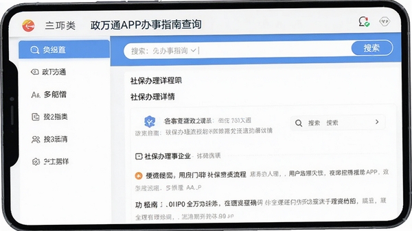 ����ͨAPP����ָ�ϲ�ѯ���棬չʾ�����ķ��ർ�����������û����ڲ鿴�籣������������ҳ