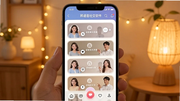 ��˵�������罻����������չʾ���ֻ���Ļ�г��ֶ���������췿���б����û�ͷ�񣬱���Ϊ��ܰ��ůɫ����ͻ��ʵʱ����������Χ