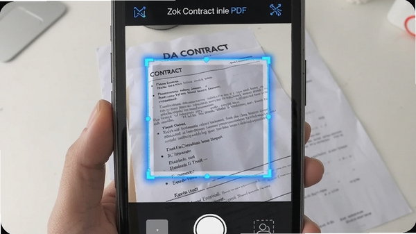 ȫ���ļ�ɨ��PDF���ܱ�Ե�����棬�ֻ�����ͷ��׼ֽ�ʺ�ͬ����Ļ��ʾ�Զ�ʶ��߿򲢸����ü����򣬿Ƽ���UI�������ɫ��