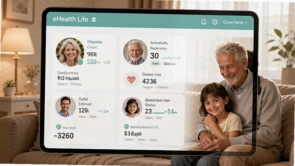 AI����eHealth Life��ͥ�����������棬��ʾ��λ��ͥ��Աͷ���뽡������ժҪ����ܰ��ͥ����