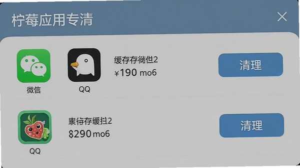 ��ݮӦ��ר����棬��ʾ΢�š�QQ��Ӧ��ͼ�꼰��Ӧ�Ļ����С���Ա���������ť������ɾ�ֱ��