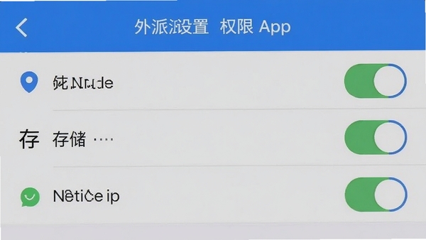 ������AppȨ�����ý����ͼ��չʾ��λ���洢��֪ͨ��Ȩ�޿���