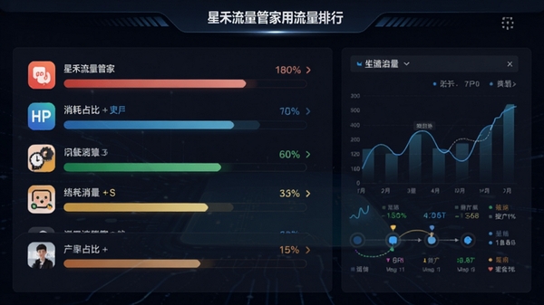 �Ǻ������ܼ�Ӧ���������н��棬��ɫ������չʾ��APP����ռ�ȣ�����Ϊ��ɫ�Ƽ��������ͼ������