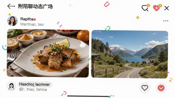 ����İ�Ķ�̬�㳡ҳ�棬�û�������ʳ��������Ƭ���·������ۻ�����������������