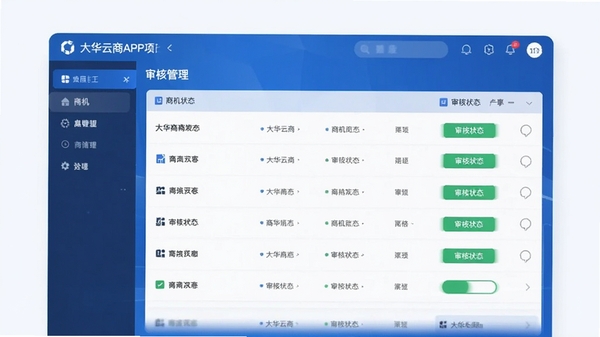 ������APP��Ŀ��������ҳ�棬չʾ�̻��б������״̬����ɫ���������