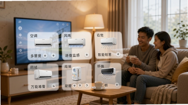 �յ�ң������ͨ�ö��豸�������棬չʾ����յ��豸��Ƭ����ͥ��������ܰ���ʷ�Χ