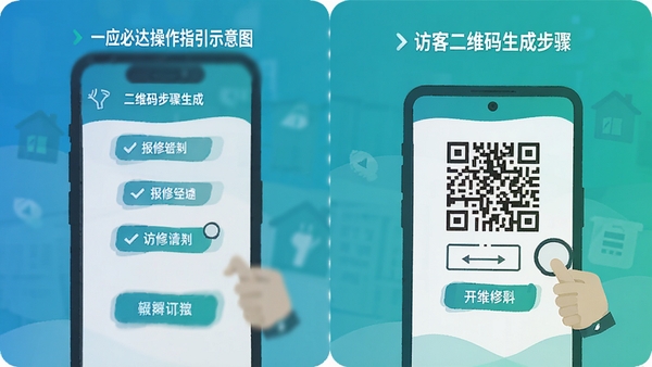 һӦ�ش�APP����ָ��ʾ��ͼ��չʾ�ֻ��˱������̺ͷÿͶ�ά�����ɲ��裬��ƽ����Ʒ������ɫ��