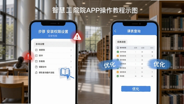 �ǻ۹�ԺAPP�����̳�ʾ��ͼ���ֻ���Ļչʾ��װȨ�����ò���Ϳα���ѯ�������̣������ע��ɫ��ʾͼ�����ɫ�Ż���ʾ������ΪУ԰ͼ��ݳ���