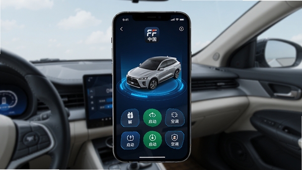 FF�й�AppԶ�̿��ƽ���չʾ���ֻ���Ļ��ʾ����3Dģ����������������յ��ȿ��ư�ť���Ƽ�����ɫ��Ч�����ܳ��г���