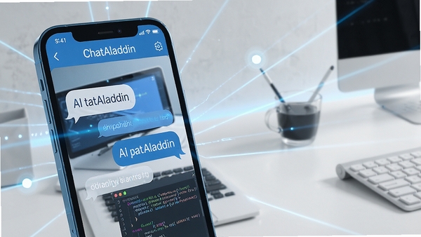 ChatAladdin��������չʾ�����ܶԻ����������ɹ��ܣ��Ƽ�����ɫ�����ֻ���Ļ����ʾAI�Ի����������Ƭ�Σ�����Ϊ��Լ�칫����