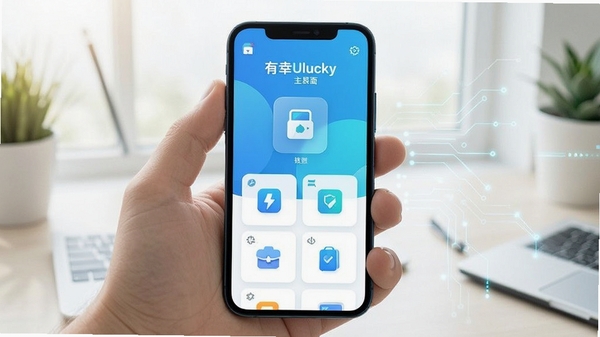 ����Ulucky����������չʾ�����¼�Լ����ֻ���Ļ��ʾ����ͼ�꣬�����������Ƽ�����������