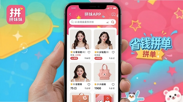 ƴ����APP��ҳƴ������չʾ���ֻ���Ļ�г��ָ�����Ʒƴ���б���ɫ�����죬ͻ��ʡǮƴ����Χ������ƴ�����������Ʊ�ʶ