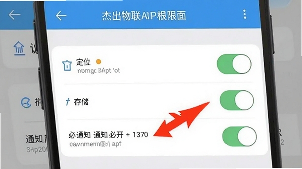 �ܳ�����APPȨ�����ý����ͼ���ֻ���Ļ��ʾ��λ���洢��֪ͨȨ�޿��أ���ɫ��ͷ��ע�ؿ�ѡ�����Ϊ�ֻ�����ҳ
