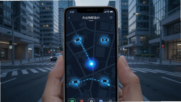�ܳ�����APPʵʱ��λ׷�ٽ��棬�ֻ���Ļ��ʾ���е�ͼ�϶������ͼ�꣬��ɫ��λ�����˸������Ϊ�ִ����нֵ����Ƽ���UI���