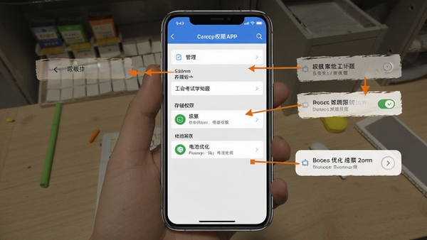 ���ῼ��ѧ֪��APP��װȨ������ʾ��ͼ���ֻ���Ļ��ʾȨ�޹���ҳ�棬��ע�洢Ȩ�������Ż�ѡ��