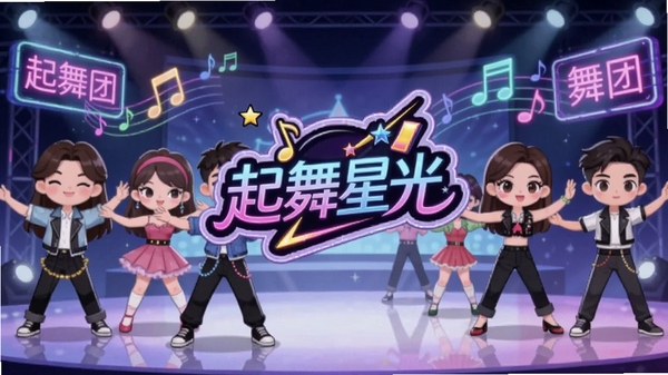 �����ǹ����Ž����ͼ���廭��������ͨ��ɫ��������̨�����裬�������޺���ƺ�������Ч�����������С������ǹ⡱Logo������ɫ����������