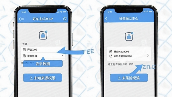 �ó�����������APP��װ�̳�ʾ��ͼ��չʾ�ֻ������п���δ֪��ԴȨ�޵Ĳ��裬����������עÿһ������λ�ã���ɫ������ˣ��ʺ������û��ο�
