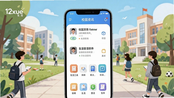 12xue������������չʾͼ���ֻ���Ļ�г���У԰��Ѷ�б��������ͼ�꣬����ΪУ԰�����廭��ͻ��12xue����Ʒ�Ʊ�ʶ����������ִ�