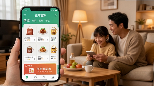 ���긻APP������չʾ��������µĹ��������������ڣ��ֻ���Ļ�г��־�ѡ��Ʒ���Ż�ȯ��ȡҳ�棬����Ϊ��ܰ�ļ�ͥ�������ͻ�������ʵ�ݸ�