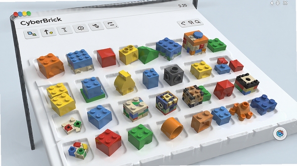 CyberBrick������չʾɫ���ͷ׵Ļ�ľ����⣬��ͬ��״�Ļ�ľ���������У�������ˬ������3D�����