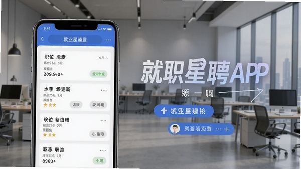 ��ҵ��APP�ٷ�����ͼ��չʾ�ֻ������ϵ�ְλ�б������칵ͨҳ�棬����Ϊ�ִ��칫������ͻ����ְ��Ƹ����