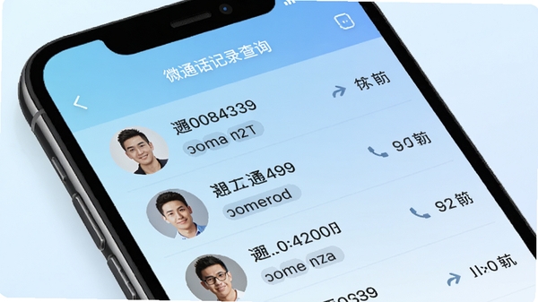 ΢ͨ����¼��ѯ��������չʾ���ֻ���Ļ��ʾͨ����¼�б���������ϵ��ͷ�񡢵绰���롢ͨ��ʱ���ʱ������������ˬ������Ϊǳ��ɫ���䣬ͻ�����ݹ�������