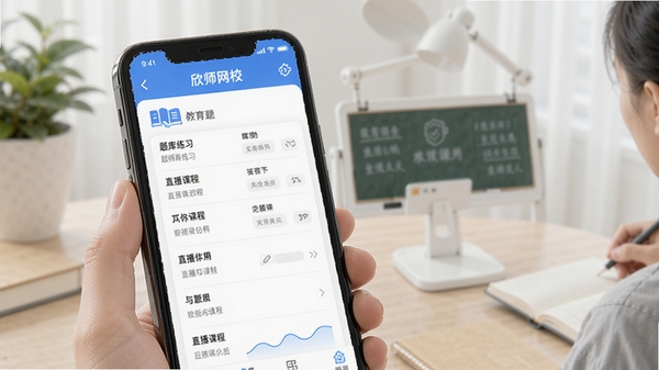 ��ʦ��УAPP���ܽ��棬չʾ�����ϰ��ֱ���γ̻��棬�����࣬���н���ѧϰ��Χ���ֻ���Ļ�����ɼ�