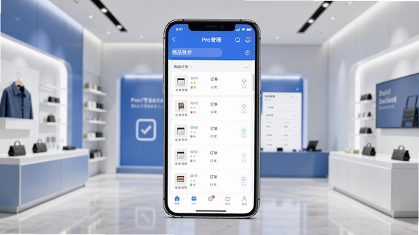 �̼�Pro����ƽ̨APP�ֻ��˵��̹�������չʾ����ɫ��Ϊ���ף������������ֻ���Ļ��ʾ��Ʒ�����б��붩�����ݿ��壬����Ϊ�����ִ����̻�����������רҵ��ˬ