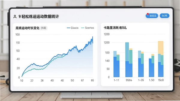 �������˶�����ͳ��ҳ�棬����ͼչʾһ���˶�ʱ���仯����״ͼ��ʾ��·�����ģ�������ˬ��������