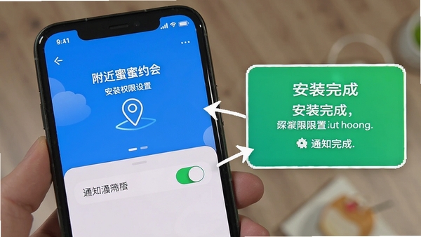 ������Լ�ᰲװȨ�����ý��棬�ֻ���Ļ��ʾ��λ��֪ͨȨ�޿��أ��Ա��а�װ�����ʾ��ͻ������ָ��