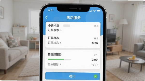 小安到家APP订单管理界面截图,展示订单状态跟踪和售后服务入口,手机端操作界面高清展示图