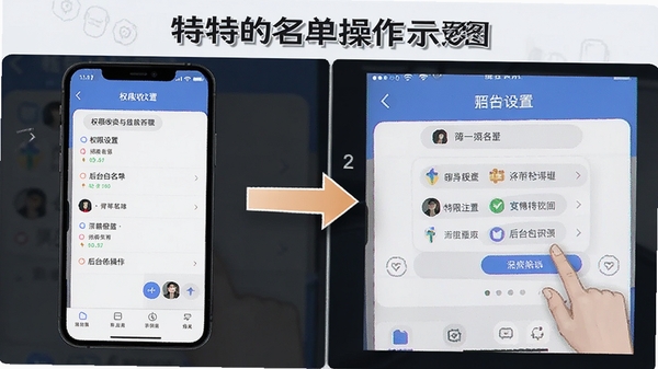 特特收使用教程示意图,展示权限设置与后台白名单操作步骤,手机界面分步指引