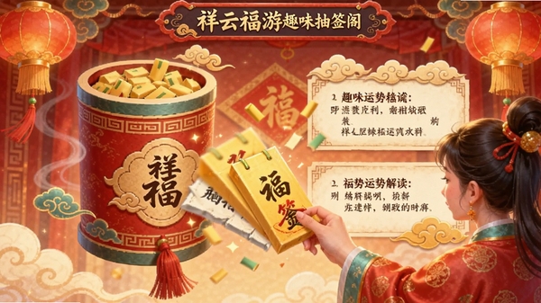 ���Ƹ���Ȥζ��ǩ����棬չʾ����ǩͲ���ǩ�������û����ǩͲ�󵯳����Ƹ�ǩ�����ƽ�����֣�����ϲ��