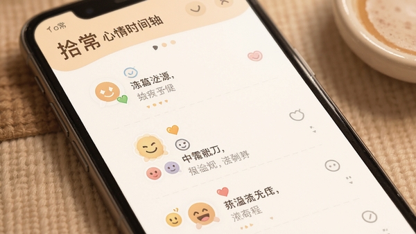 ʰ��APP�����ռ�ʱ������棬չʾ��ͬ����ͼ��ͼ�����ּ�¼����ɫ�����ů