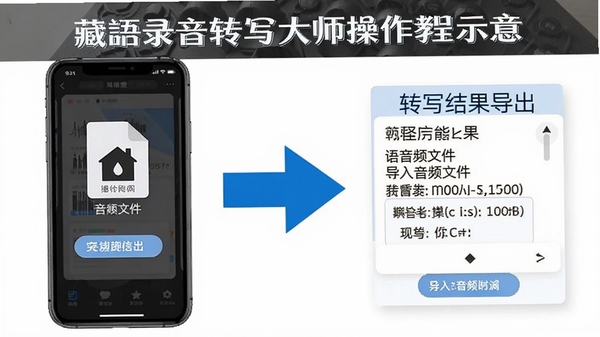 ����¼��תд��ʦ�����̳�ʾ��ͼ��չʾ�ֻ��˵�����Ƶ�ļ���תд����������裬�����ע��������ɫ��ͷ������������