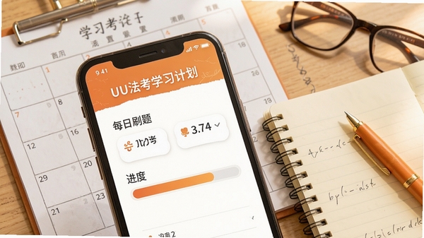 UU����ѧϰ�ƻ����ý��棬�ֻ���Ļ��ʾÿ��ˢ��Ŀ��ͽ�����������Ϊ�����ͱʼǱ��ľߣ�ɫ����ů����ѧϰ