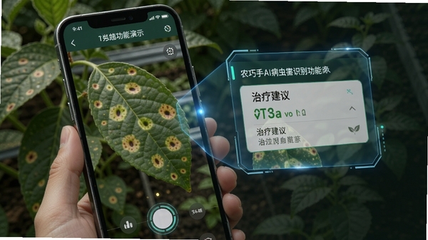ũ����AI���溦ʶ������ʾ���ֻ���׼һƬ�аߵ��Ҷ�ӣ���Ļ�ϵ�����Ͻ�������ƽ��飬�Ƽ���ʮ��