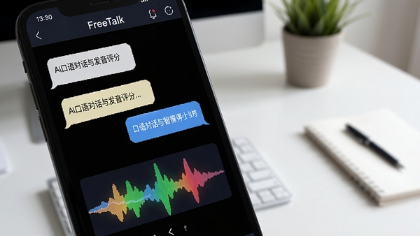 FreeTalk������AI����Ի��뷢�����ֽ��棬�ֻ���Ļչʾ�Ի��������ɫ��������ͼ������Ϊ���ѧϰ���棬ͻ���������⹦��