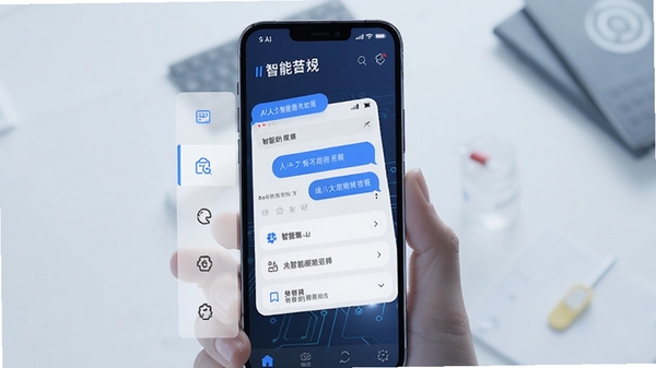 AI�˹�����Agent��������չʾ���ֻ���Ļ�г������ܶԻ������빦�ܲ˵����Ƽ�����ɫ��������ִ�����������������ɼ�