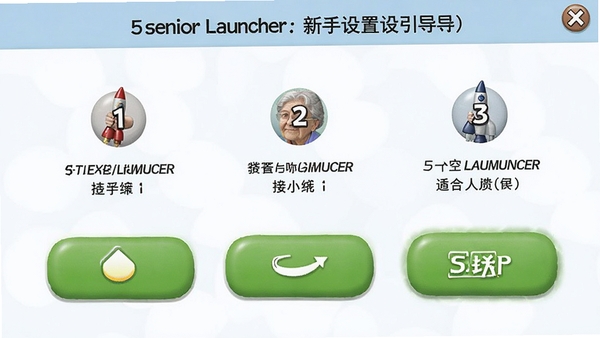Senior Launcher���������������棬������������ť����ʾ��ȷ���ʺ������˲���