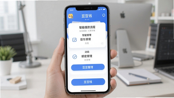 豆豆钱app界面展示智能借款流程与额度管理功能